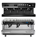 Kitchen Appliance Espresso Machine Black And Silver With Control Knobs Buttons And Cup Holders 3d model