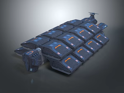 Futuristic Interstellar Spacecraft With Modular Structure And Advanced Cosmic Exploration Design 3d model