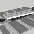 Modern Garden Ornament Featuring Water Flow Stone Slab Path And Decorative Rock