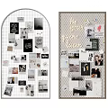 Decorative Grid Wall with Photos Notes and Stickers for Home Decor