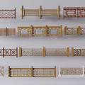 Various Decorative Fence Designs With Intricate Patterns And Different Materials 3d model