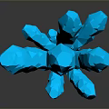 3D Rendered Blue Crystal With Transparent Geometric Structure And Reflective Base