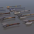 Collection of Various Axes Featuring Different Handle Styles And Blade Designs