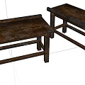 Vintage Wooden Benches With Rustic Aged Wood And Simple Structure Design