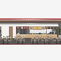 Modern Restaurant Fast Food Shop Bun Shop 3d model