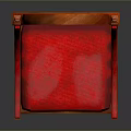 Gothic Style Wooden Chair With Pointed Top And Red Cushion Seat