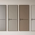 Modern Hinged Doors In Multiple Colors With Smooth Finish And Simple Handles 3d model