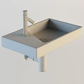Modern White Washbasin with Sleek Design and Chrome Faucet on Countertop