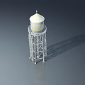 Swing Door Design For Metal Frame Water Tower With White Top And Ladder Structure