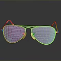 Aviator Style Sunglasses With Gold Frame And Purple Gradient Lenses On Reflective Surface