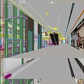 Shopping mall elevator hall aisle 3d model