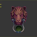 Decorative Lion Head Door Knocker With Brass Finish And Intricate Details