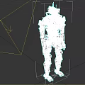 Detailed Humanoid Robot Character With Intricate Metallic Structure And Red Black Color Scheme