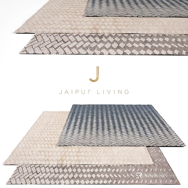 Modern Geometric Pattern Rugs In Neutral Tones From Jaipur Living Collection 3d model 