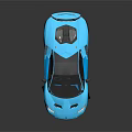 Blue Luxury Sports Car With Sleek Design Black Roof And Rear Spoiler