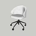Modern Light Gray Office Chair With Curved Backrest And Black Five Star Caster Wheels