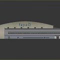Feyair Exhibition Center Modern Building Design With White Striped Roof Exterior