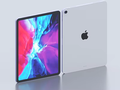 Apple iPad Modern Digital Tablet With White Body And Colorful Display Screen 3d model