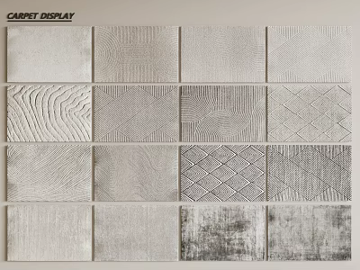 Square Rugs with Diverse Textures and Patterns for Home Interior Decor 3d model