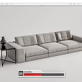 Modern three-seat sofa multiplayer sofa 3d model