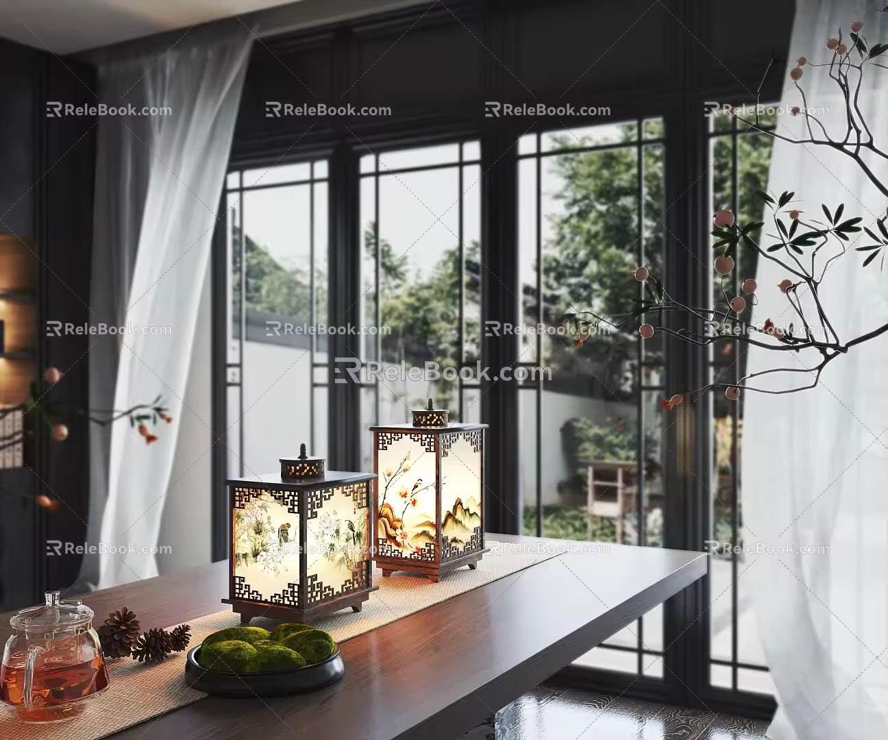 New Chinese Style Table Lamp 3d model