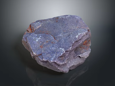 Natural Purple Blue Raw Stone With Rough Textured Surface For Decorative Projects 3d model