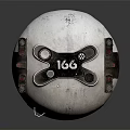 White Spherical Mechanical Creature With Black Components And 166 Marking