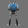 Blue And White Mechanical Robot Game Movie Character With Four Legs And Back Structures