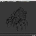 Black Reptile Creature With Green Round Bulbs And Multiple Legs Fantasy Design