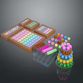Colorful Candy Display With Assorted Chocolate And Stacked Sweet Treats