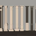 French Cream Roman Column 3d model