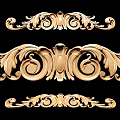 Ornamental Golden Carvings Featuring Baroque Style Decorative Patterns 3d model