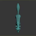 3D Animated Turquoise Fox Game and Movie Character with Fierce Expression and Standing Pose