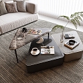 Minott Coffee Table Combination Milotti Letter Coffee Table Carpet 3d model