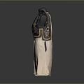 Intricate Apparel Shaped Sculpture Carving With Dark Carved Patterns And Light Base Design