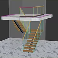 Contemporary Wooden Staircase With Glass Railing Open Steps And Platform Design