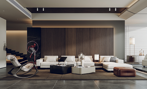 Modern Minotti living room 3d model