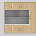 Wooden File Cabinet With Modern Design Cabinet Doors And Open Shelves For Office Storage