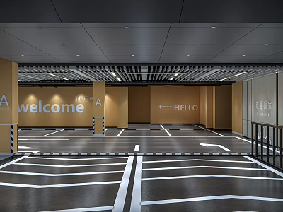 underground parking garage underground parking lot 3d model