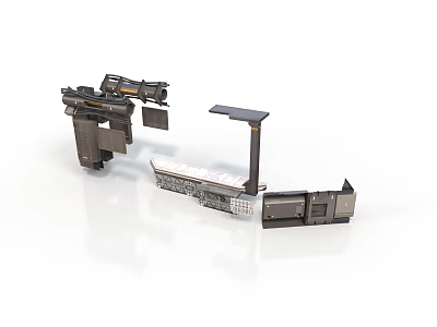Industrial Metallic Mechanical Components Featuring Structural Brackets Panels And Frames 3d model
