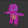Blue Plush Toy Turtle With Red Eyes Brown Shell And Open Arms Standing Pose