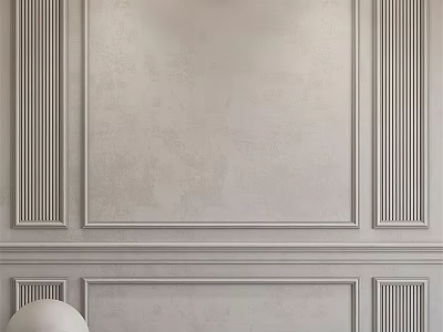 Elegant Background Wall With Decorative Moldings And Light Tone 3d model