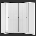 Sleek White Corner Cabinet Design With Multiple Doors And Modern Storage 3d model