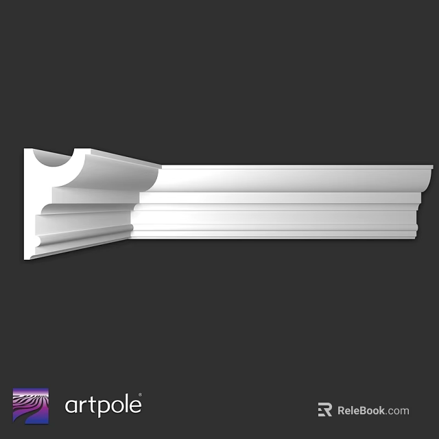 White Decorative Architectural Molding With Detailed Layered Design For Interiors 3d model 