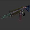 Modern Tactical Military Rifle With Black Barrel And Magazine Features