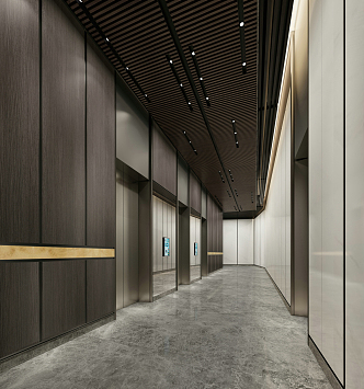 modern elevator hall 3d model