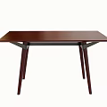 Modern Dark Brown Wooden Dining Table With Tapered Legs And Minimalist Design