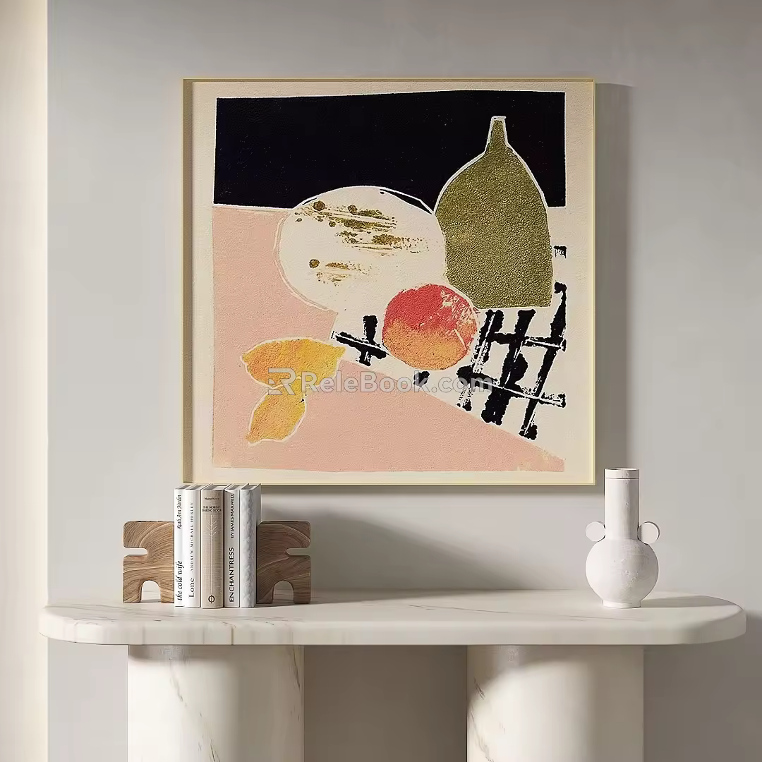Modern minimalist retro abstract decorative painting 3d model