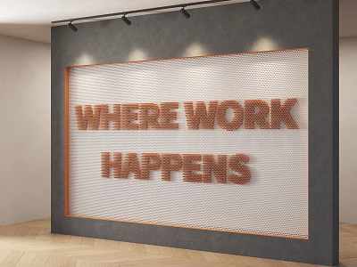 Modern Background Wall Studio Entrance View Wall Entrance Background Wall Company Background Wall Front Desk Background Wall 3d model