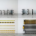 Modern gate access control gate lever deceleration belt electric door 3d model